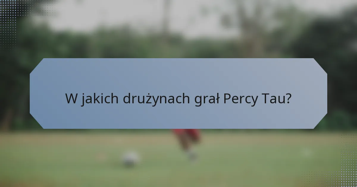 W jakich drużynach grał Percy Tau?